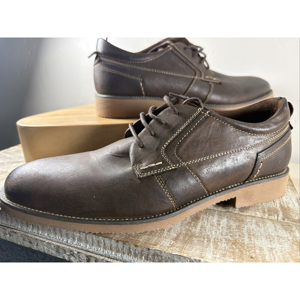Steve Madden Men P-Lavar Brown Leather Lace Up Oxford Sz 9 Casual Business NEW